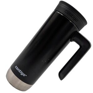 Contigo Snapseal Travel Mug Insulated Handle Black Stainless Steel 20oz